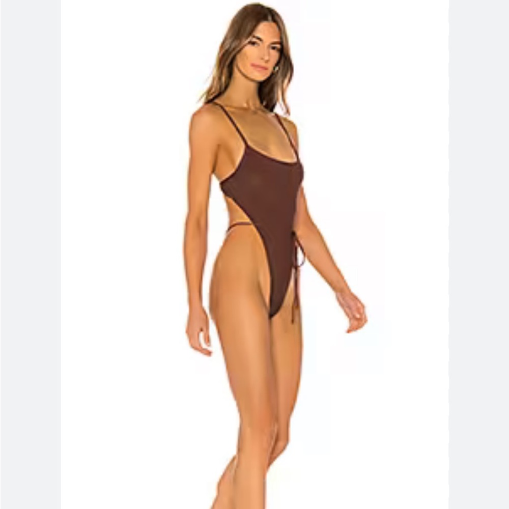 Frankie’s Bikinis Croft One Piece in Koa Brown from Revolve